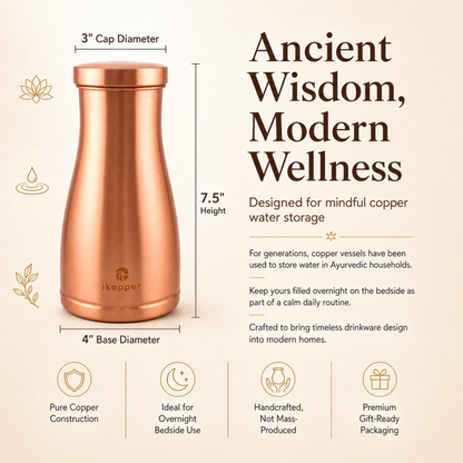 iKopper Bedroom Jar - Pure Copper Carafe 32Oz